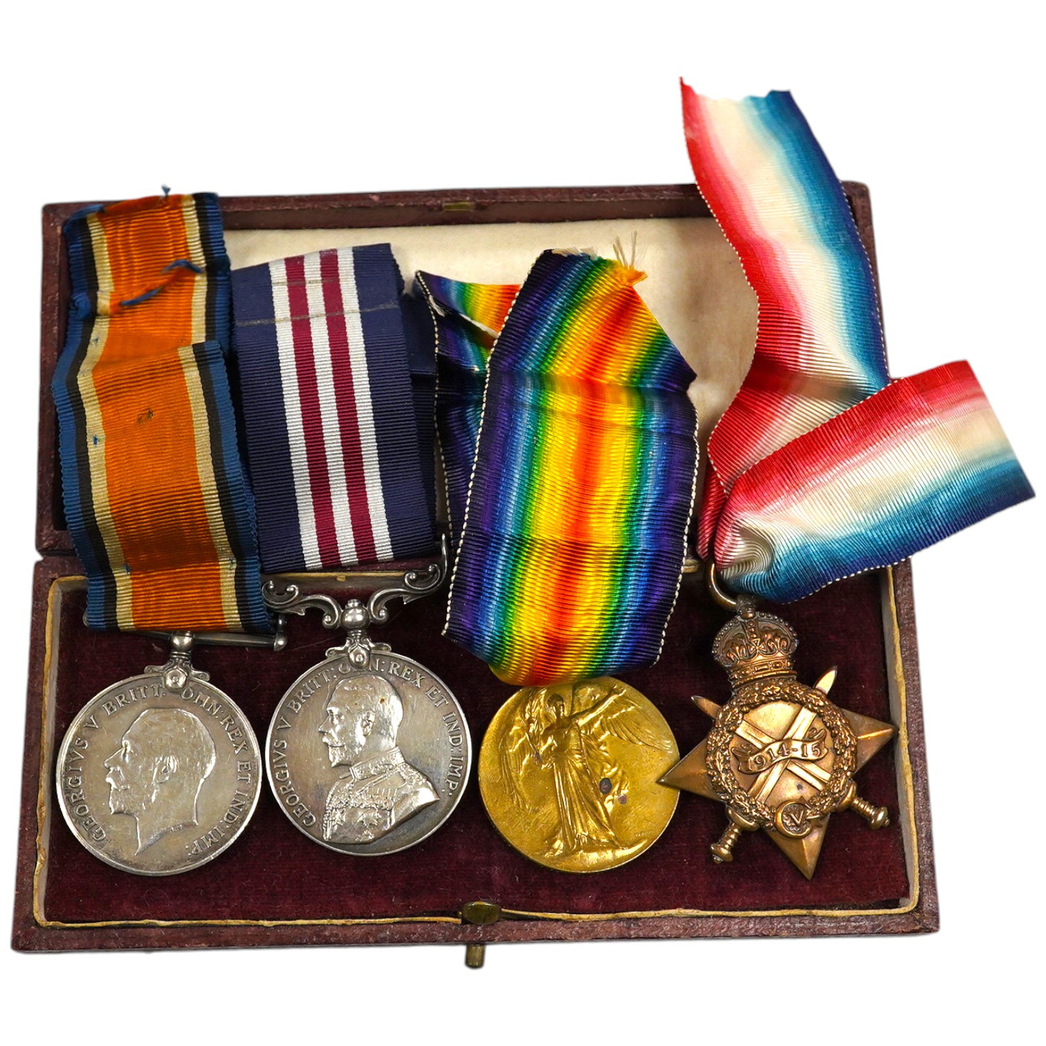 A First World War M.M. medal group awarded to CPL. A. Normanton 168/BDE:R.F.A. comprising of a WWI trio and a Military Medal for bravery in the field. Condition - fair to good